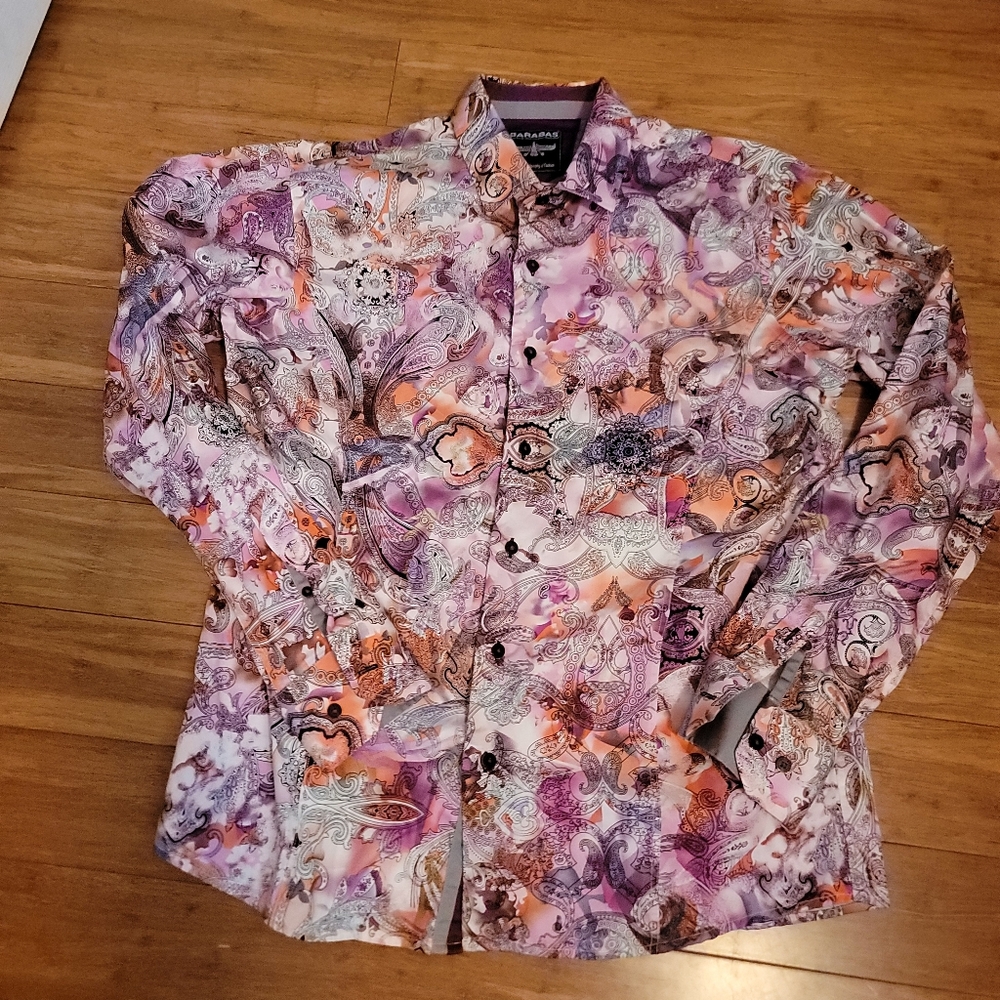 Barabas Multi Color Paisley / Mandala Print Shirt Size XL - Picture 5 of 9